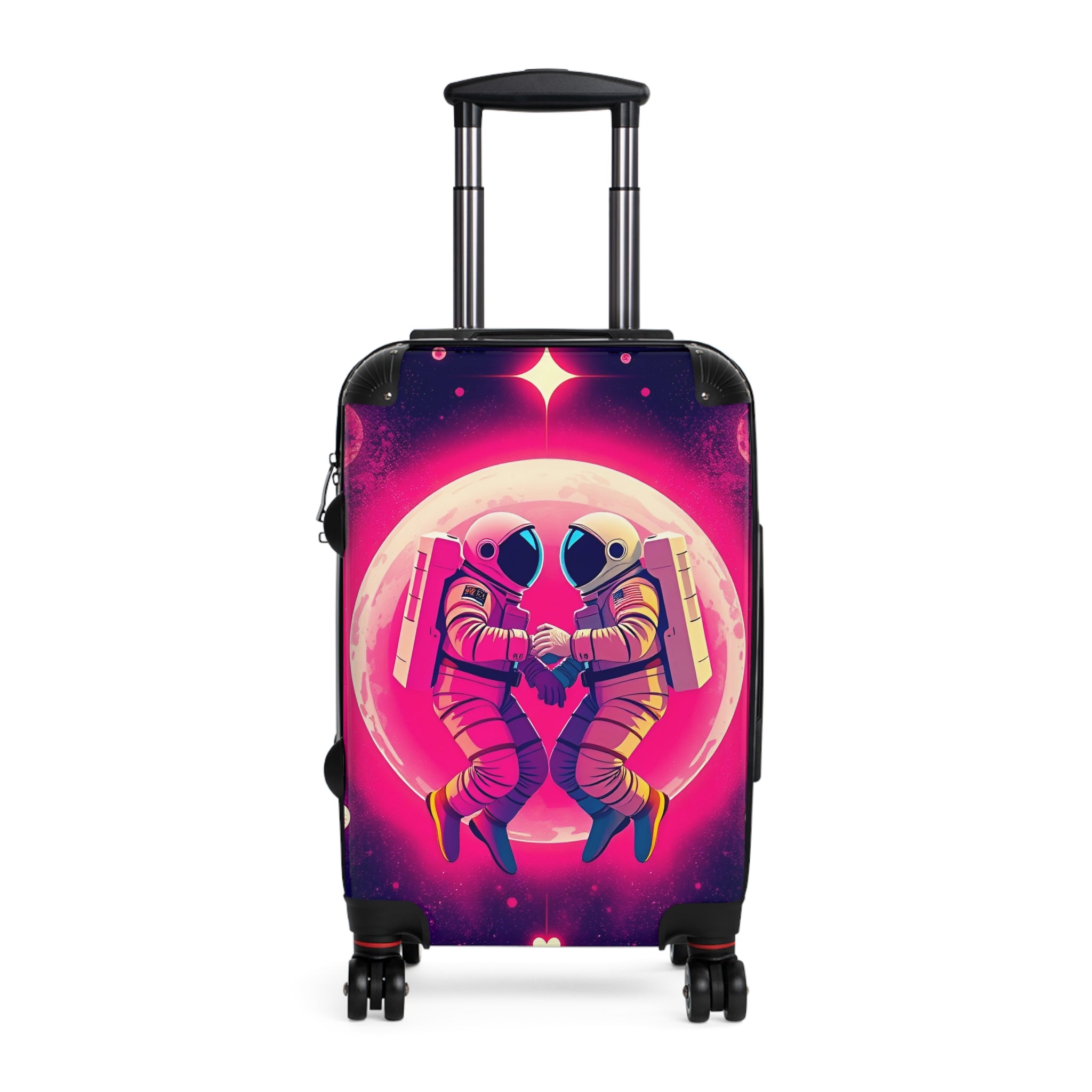 Cosmic Love Suitcase – Pink Astronaut Couple Carry-On