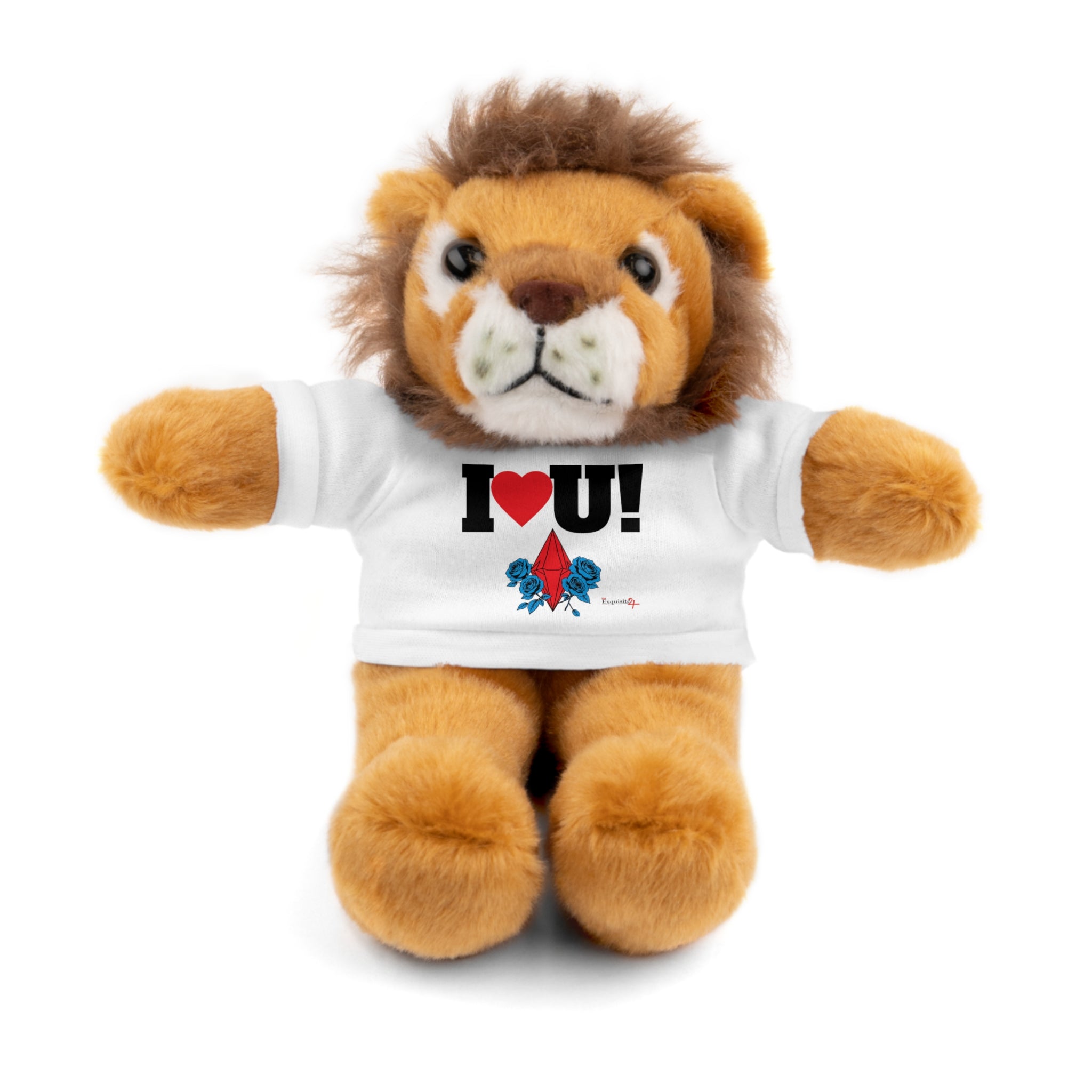 Plush Bear with Branded Tee – Red Diamond and Blue Roses Teddy