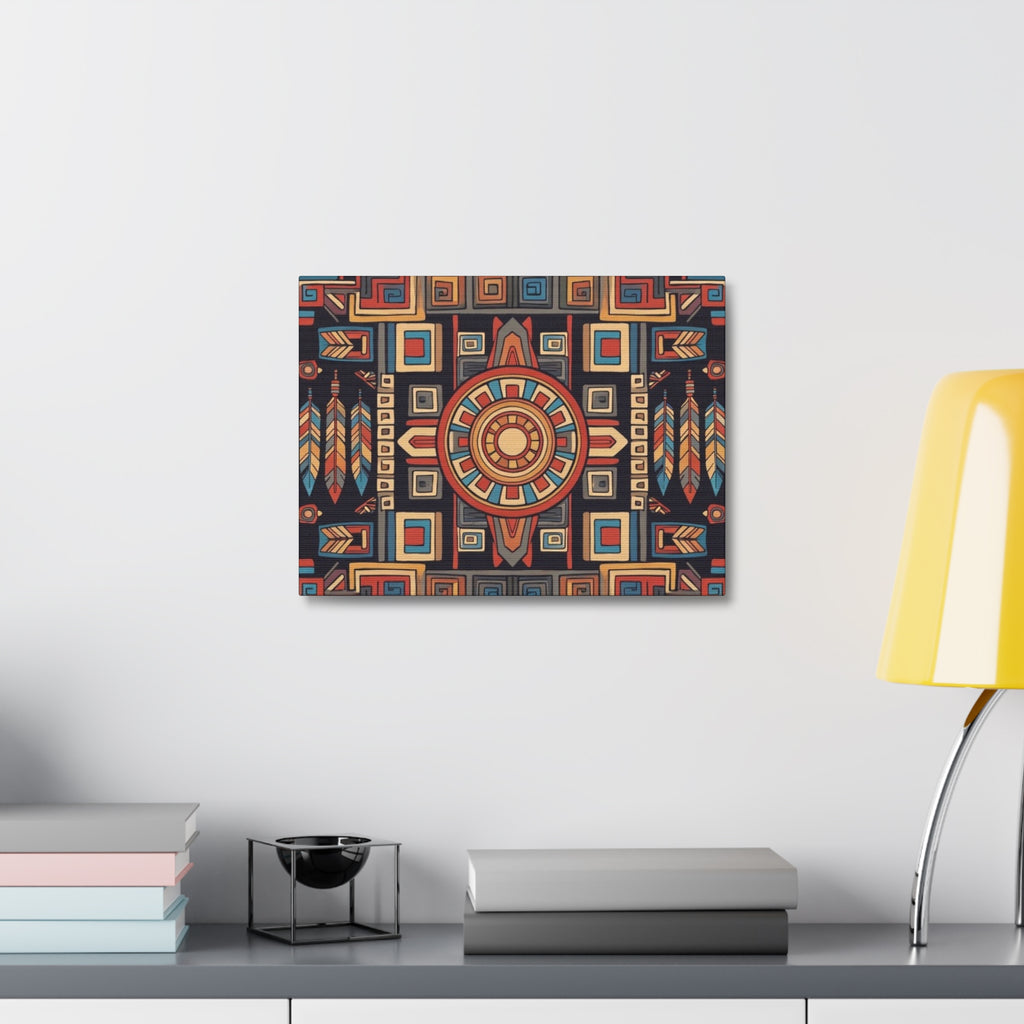 Southwestern Geometric Canvas Art — Tribal Mandala Wall Decor