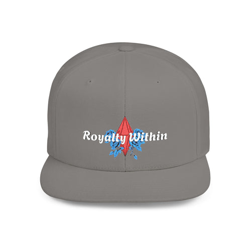 'Royalty Within' Embroidered Flat Bill Snapback Cap