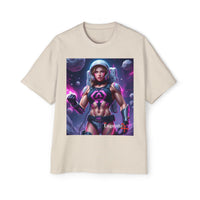 Astronaut Warrior Graphic Tee — Men's Sci‑Fi Space Gamer Oversized Shirt