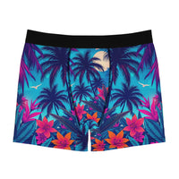 Tropical Palm Boxer Briefs — Men's Floral Hawaiian All-Over Print