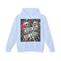 Laugh Now Cry Later Skull Hoodie — Vintage Rose Graphic