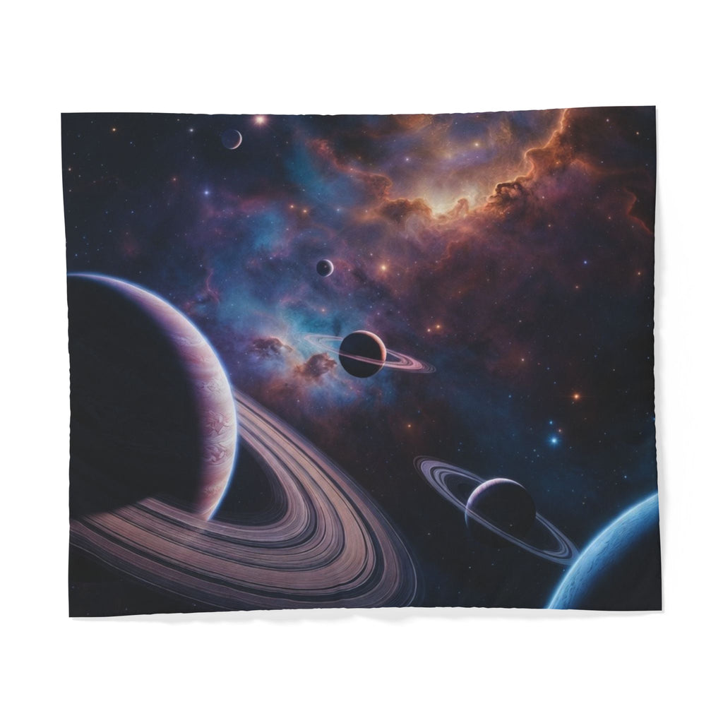 Galaxy Planets Duvet Cover — Cosmic Space Bedding for Kids & Adults