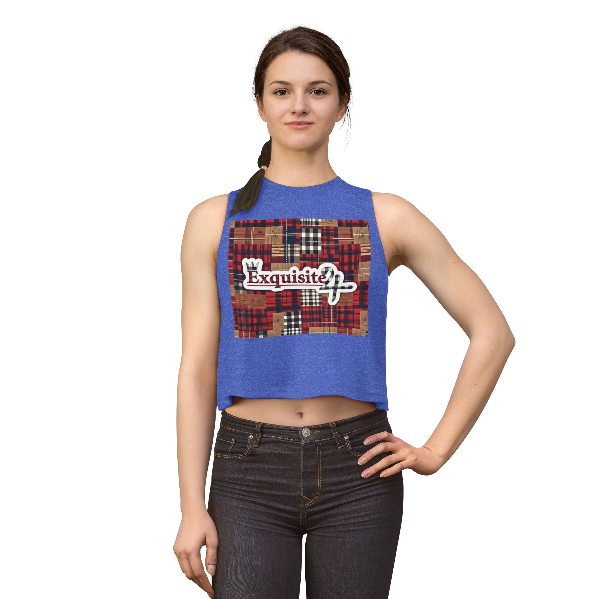 Exquisite 24 Plaid Graphic Women's Crop Top