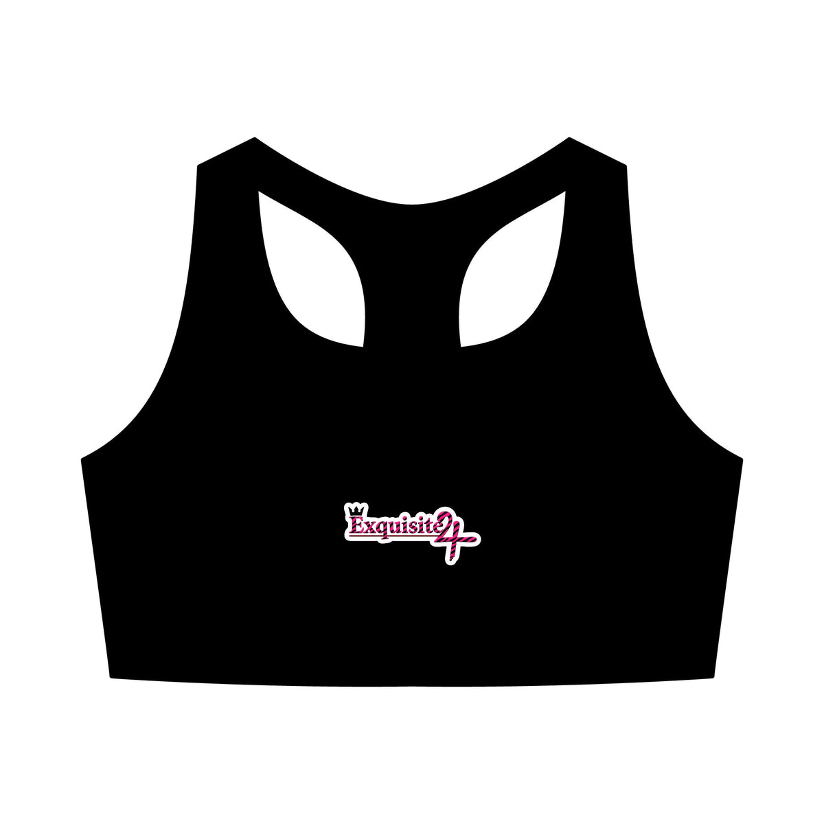 Pink Tiger Stripe Exquisite 24 Logo Sports Bra