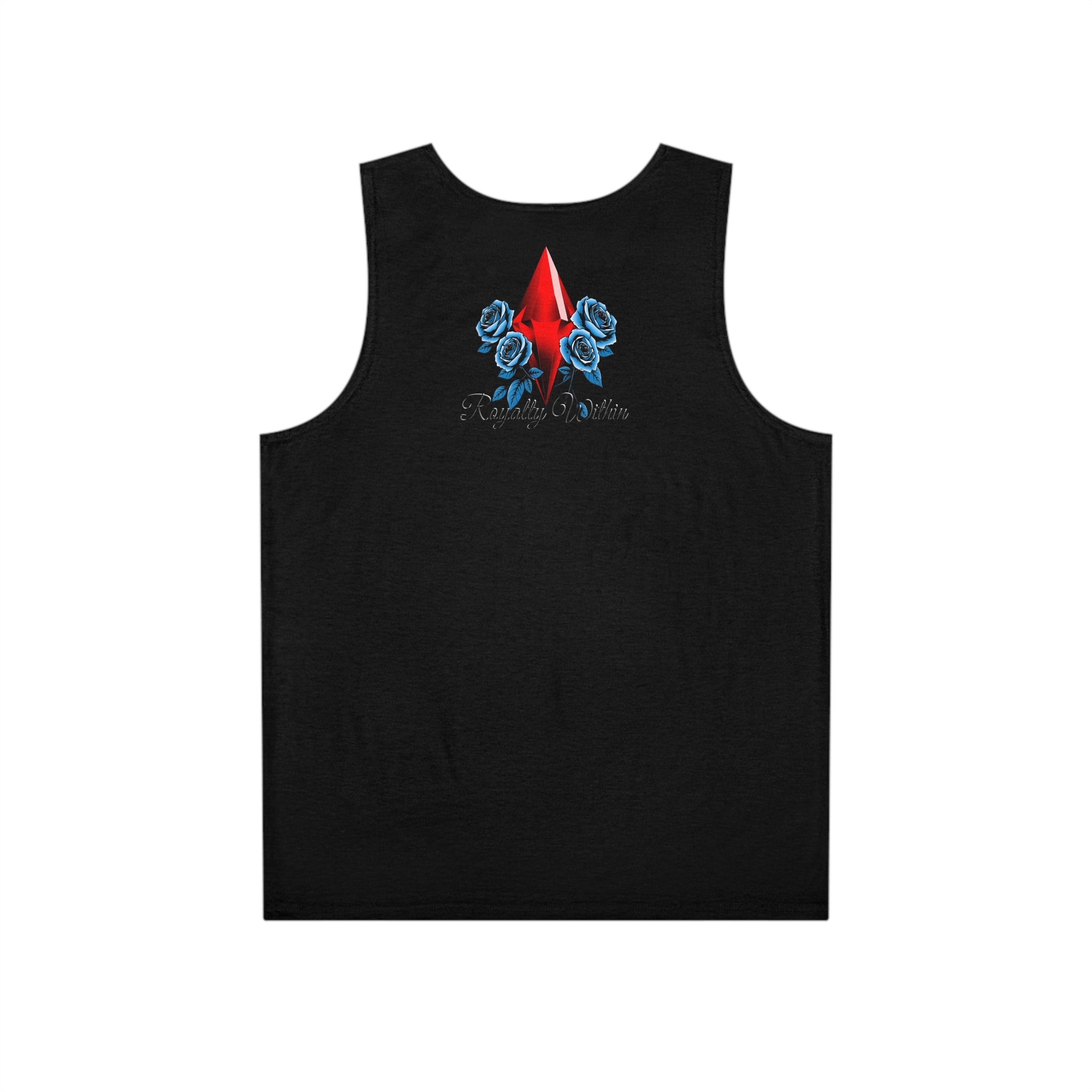 Men's Tank Top — Red Crystal & Blue Roses Graphic Tank