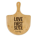 Engraved Bamboo Pizza Board– "Love at First Slice"