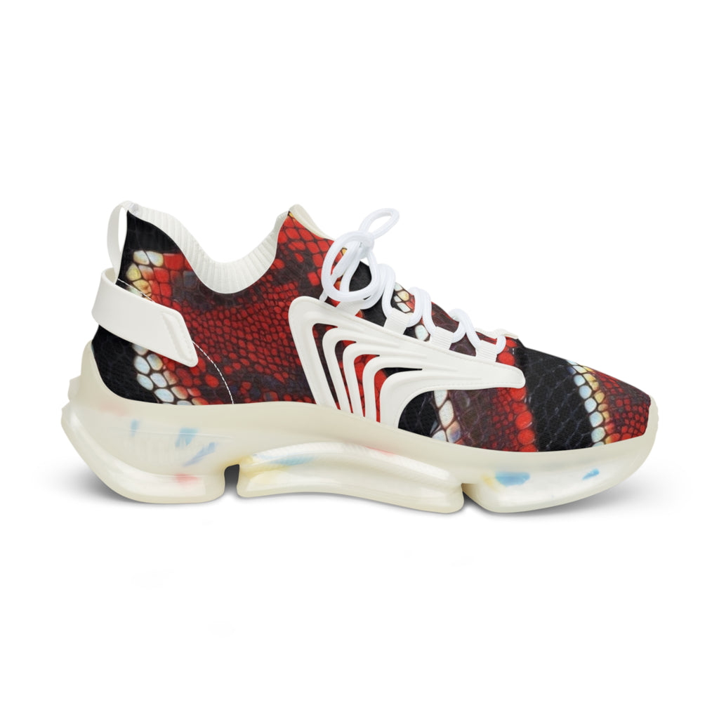 Men's Mesh Snakeskin Print Sneakers