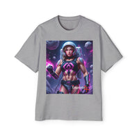 Astronaut Warrior Graphic Tee — Men's Sci‑Fi Space Gamer Oversized Shirt