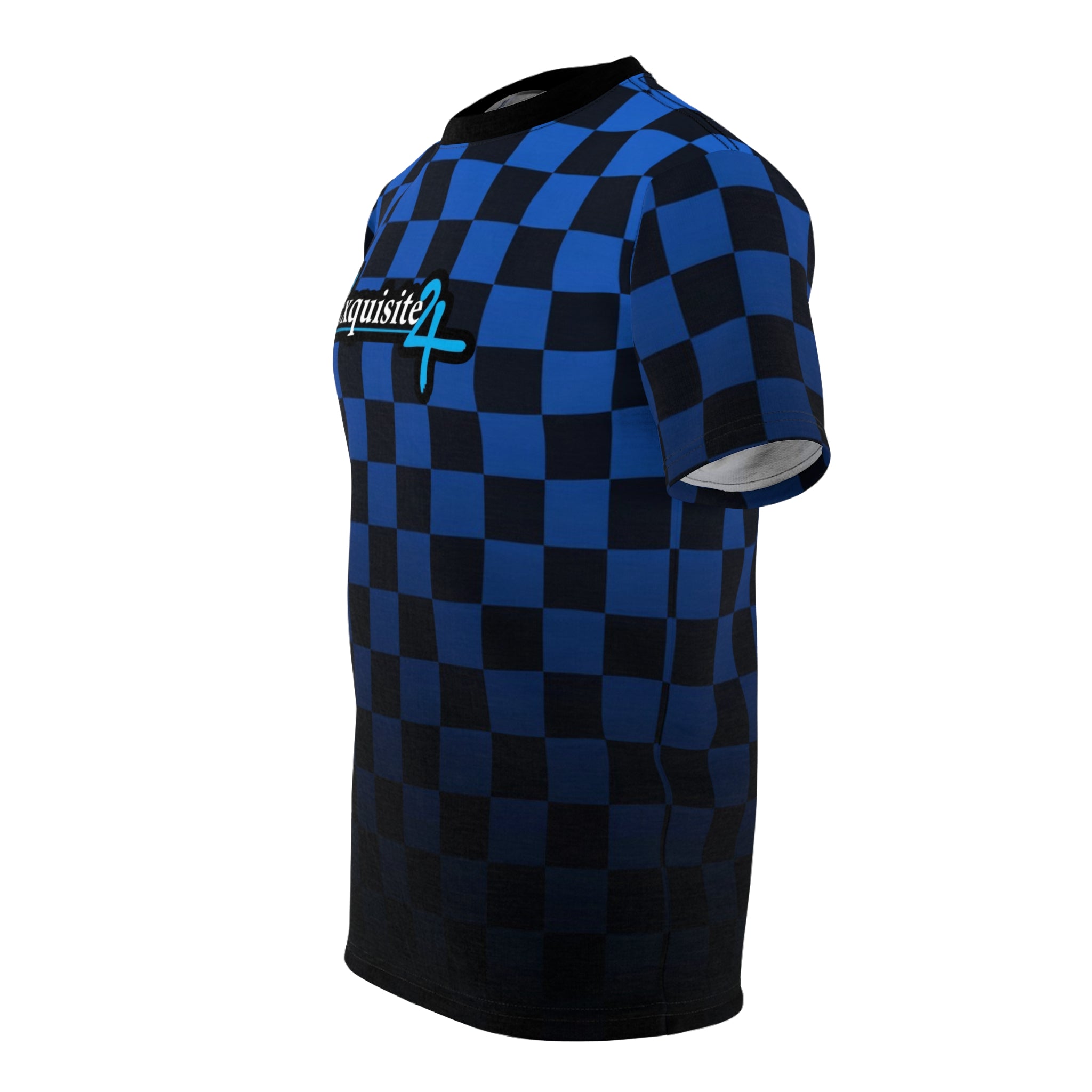 Blue Checkered 'Exquisite 24' Graphic Tee
