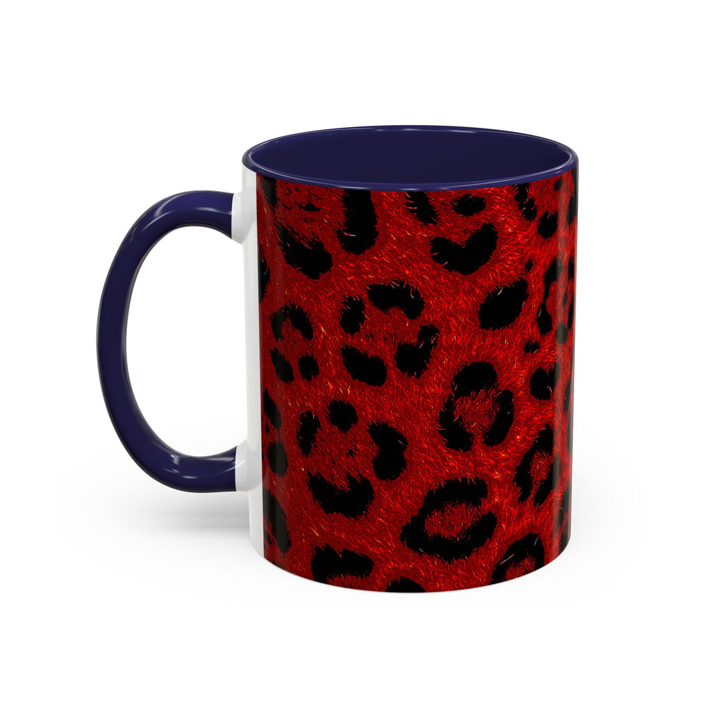 Red Leopard Print Accent Coffee Mug (11/15oz)