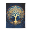Golden Tree of Life Cotton Duvet Cover — Spiritual Boho Bedding for Meditation & Yoga Retreats