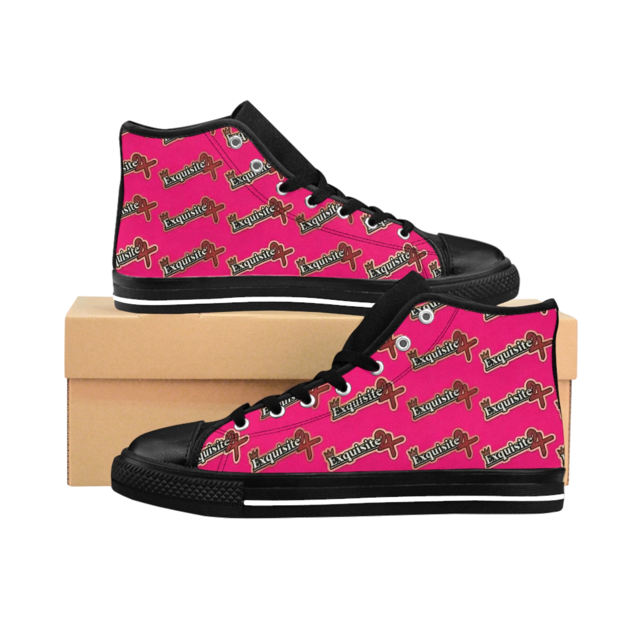 Pink 'Exquisite 24’ High-Top Sneakers — Women's Patterned Classic Shoes