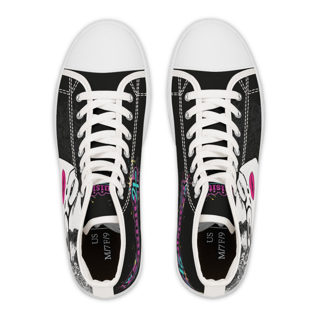 Women's High Top Sneakers — Bold Pop Art Face Design