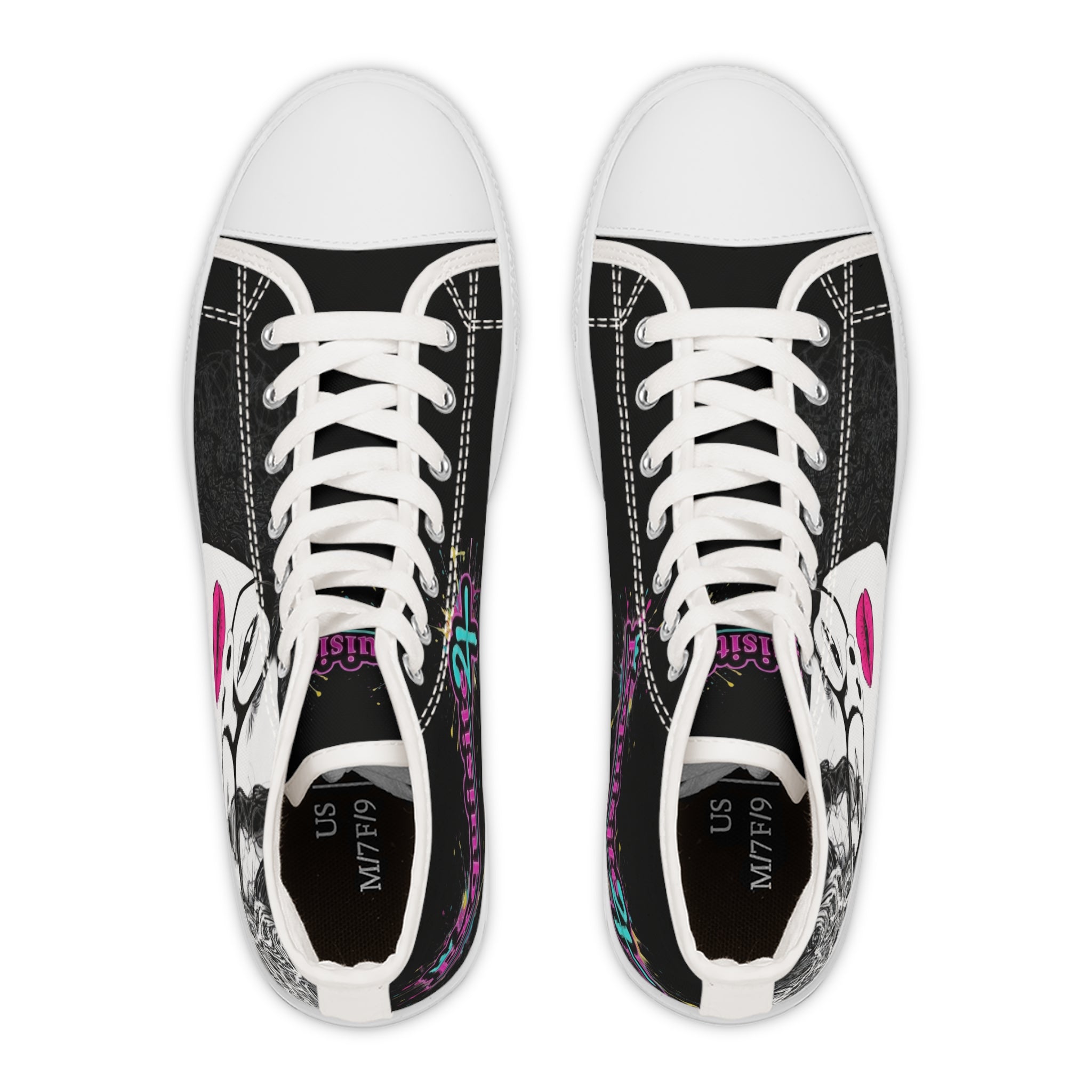 Women's High Top Sneakers — Bold Pop Art Face Design