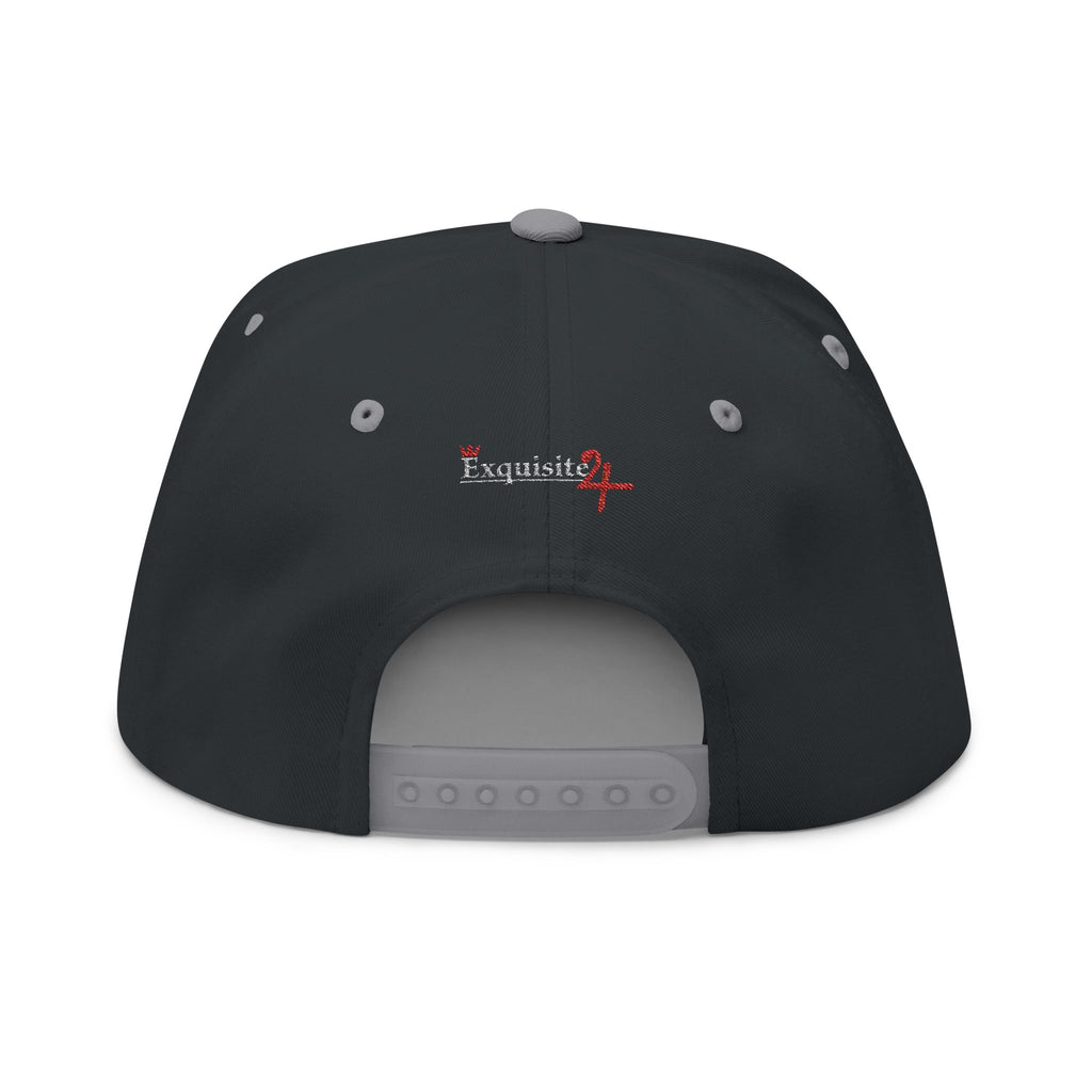 Embroidered 'Exquisite 24' Flat Bill Cap — Kente-Inspired Patch Snapback