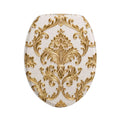 Baroque Gold Damask Toilet 3-Piece Bath Rug Set
