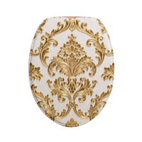 Baroque Gold Damask Toilet 3-Piece Bath Rug Set