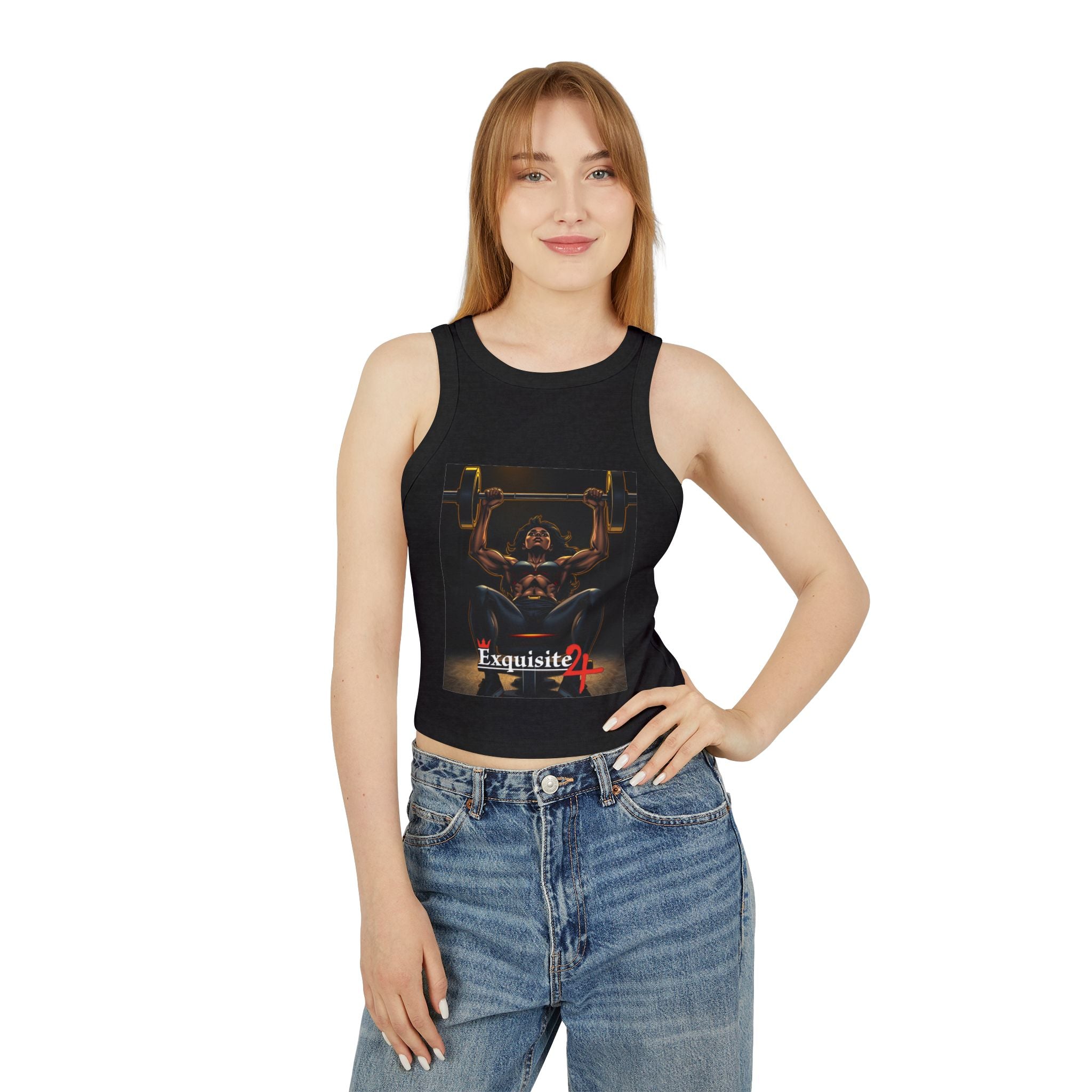 Exquisite 24 Weightlifting Tank Top — Women’s Gym Racer Crop