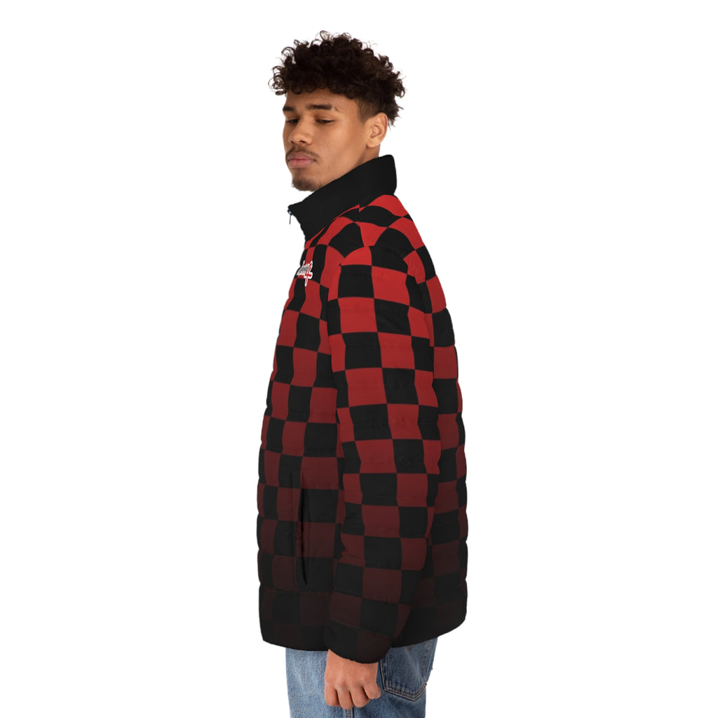 Red & Black Checker Puffer Jacket