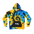 Tie-Dye Spiral Athletic Hoodie – Blue & Yellow Swirl Performance Pullover
