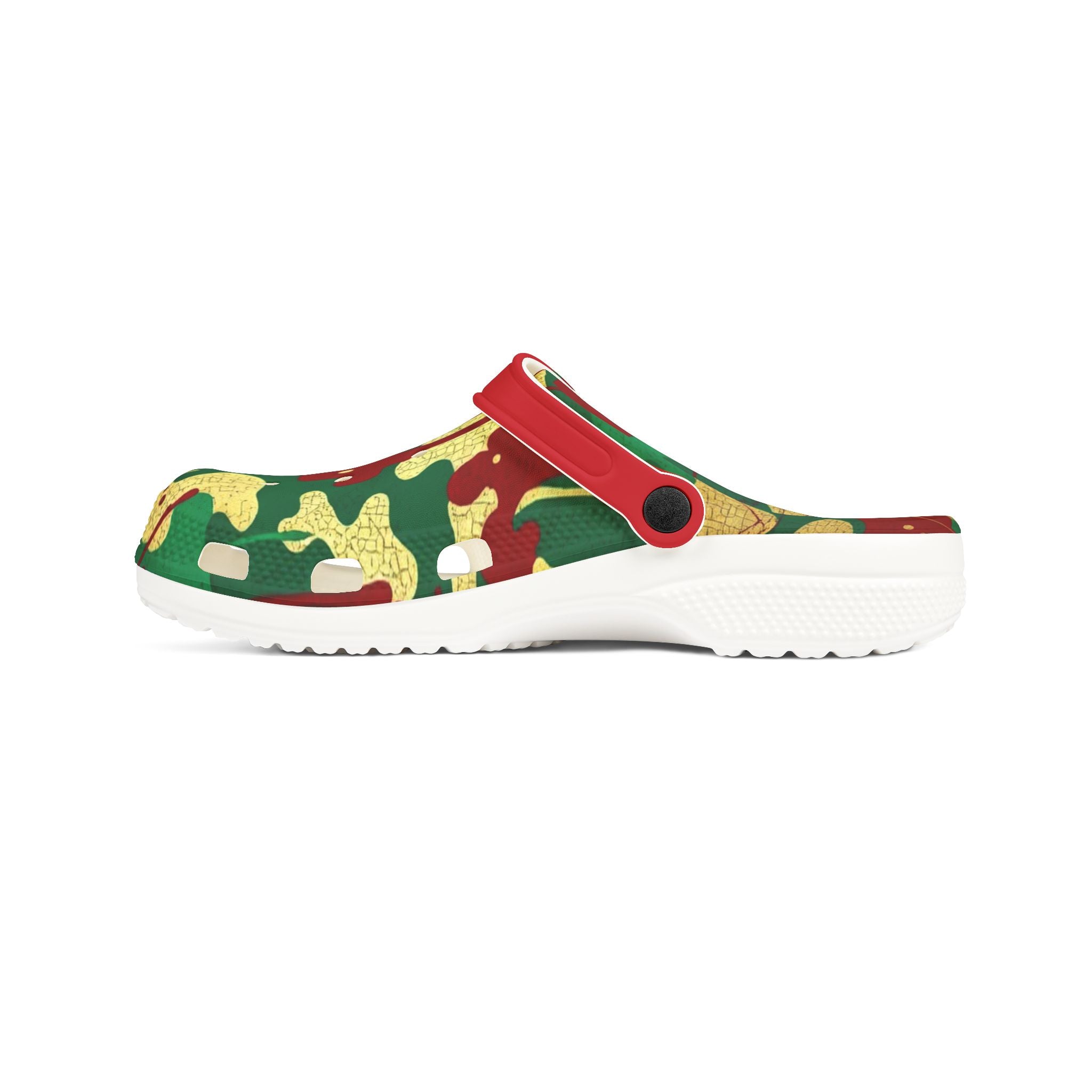 Green, Red, & Gold Camo EVA Foam Clogs