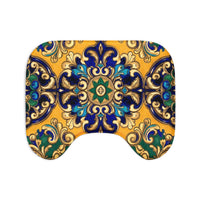 Mediterranean Tile Toilet Seat & Rug Set — 3-Piece Bathroom Decor