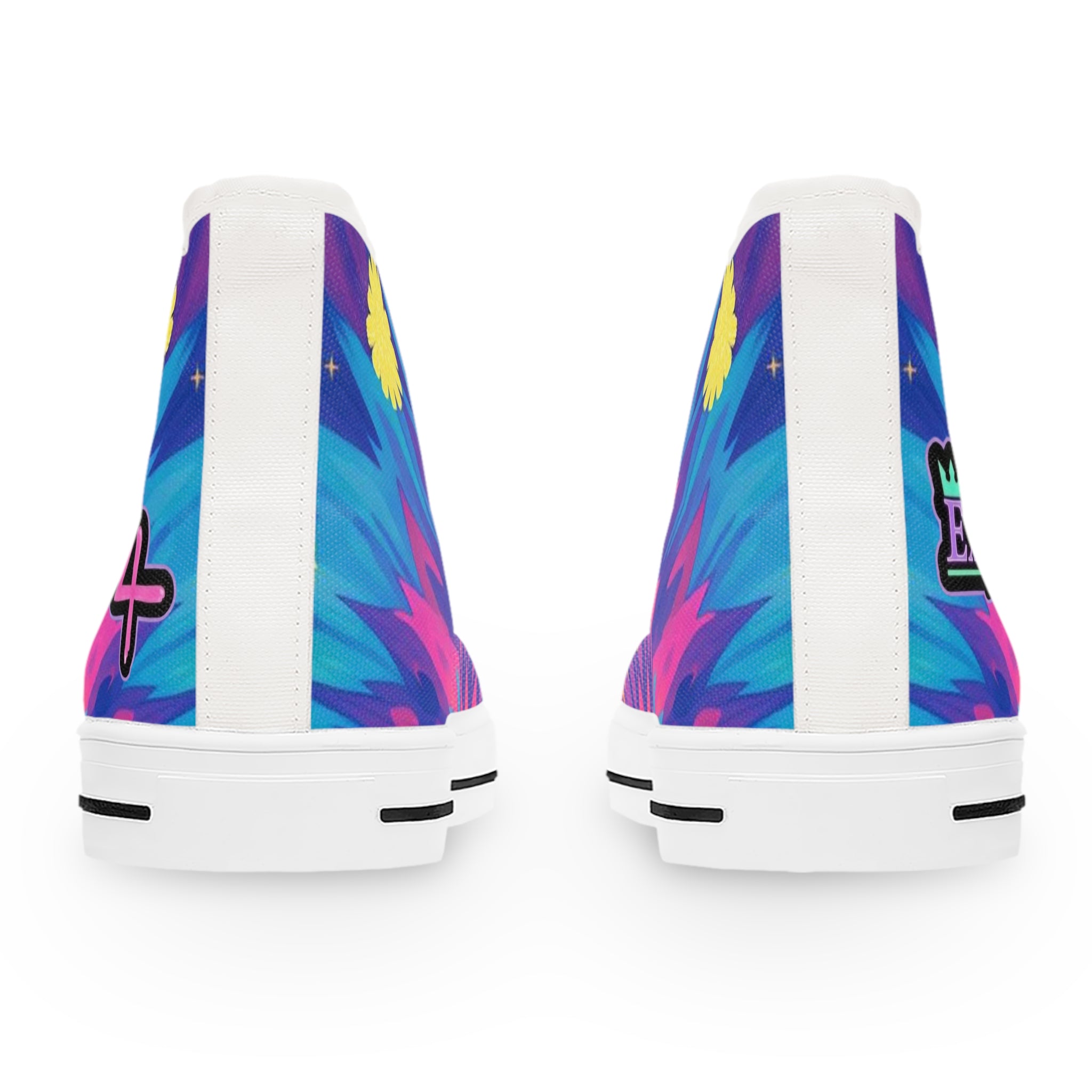 Women's High Top Sneakers — Vibrant Tie-Dye Floral High-Top Shoes