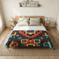 Bohemian Aztec Cotton Comforter – Colorful Geometric Quilt for Bedroom