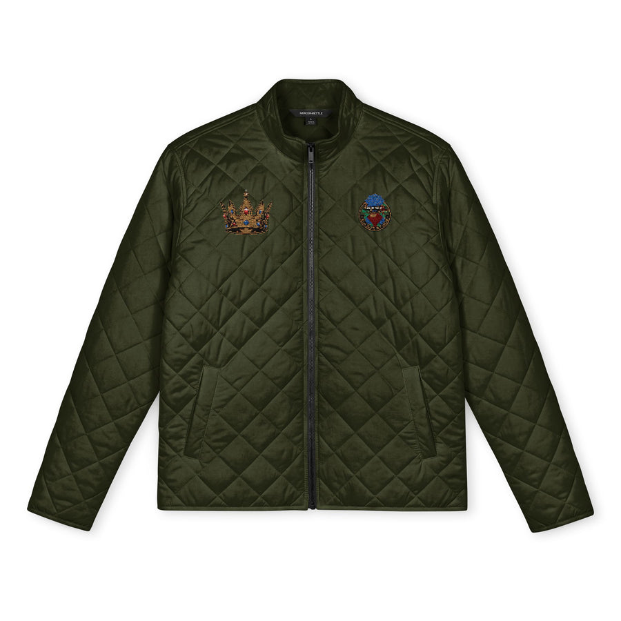 Embroidered Crown & Crest Quilted Jacket
