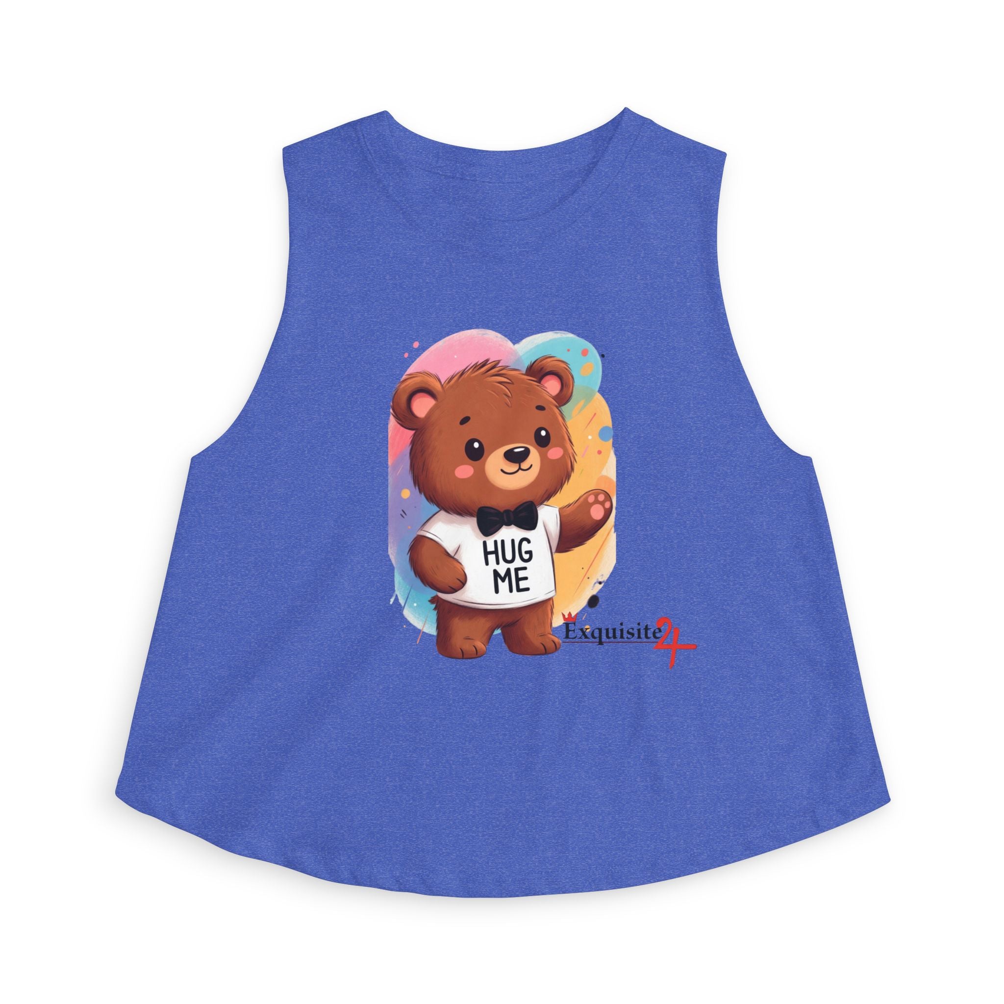 Hug Me Bear Crop Top — Cute Teddy Graphic Women's Tank