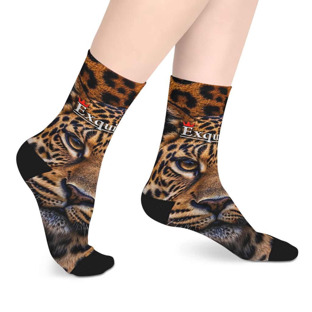 Exquisite 24 Leopard Print Mid-Length Socks