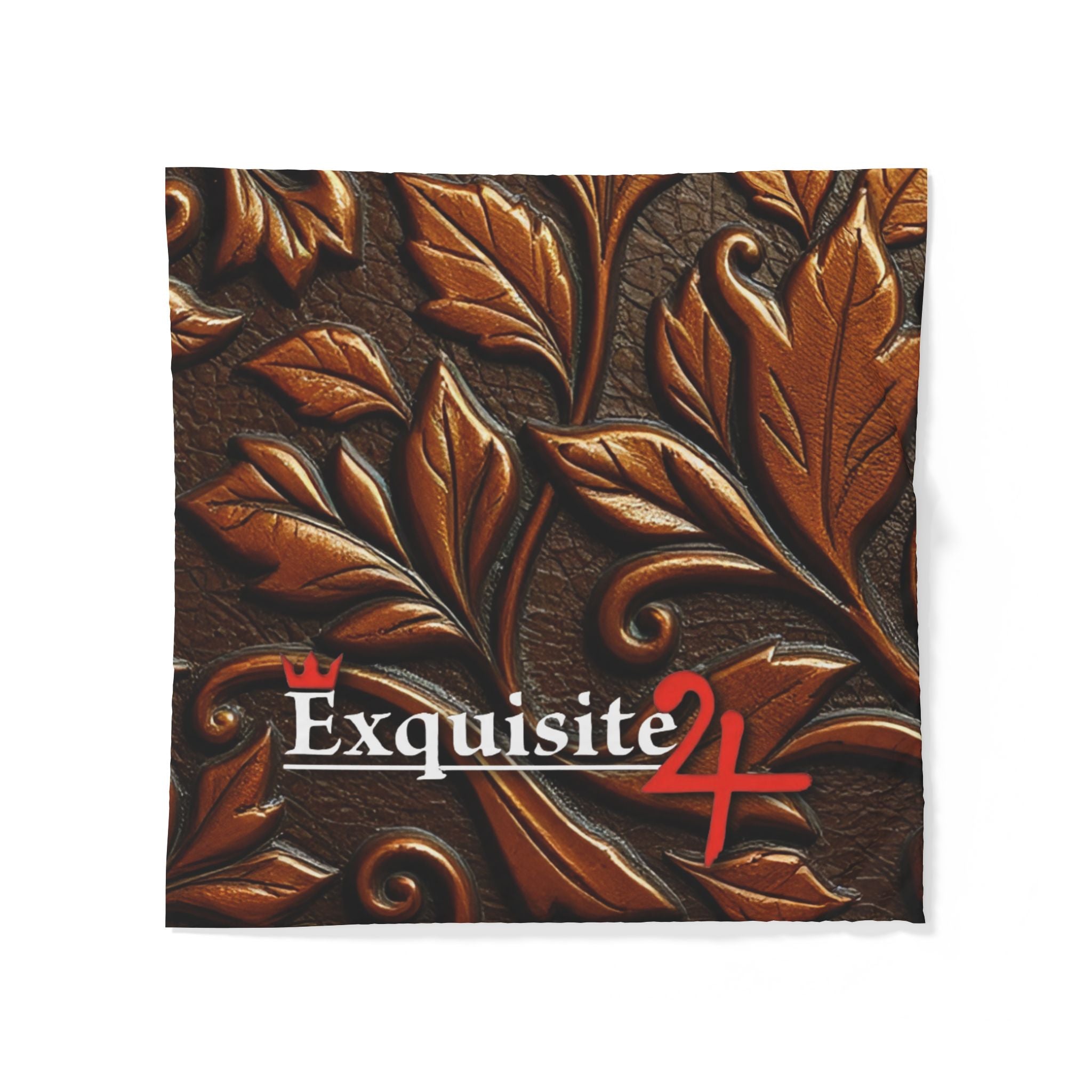 Exquisite 24 Brown Embossed Leaf Cotton Duvet Cover