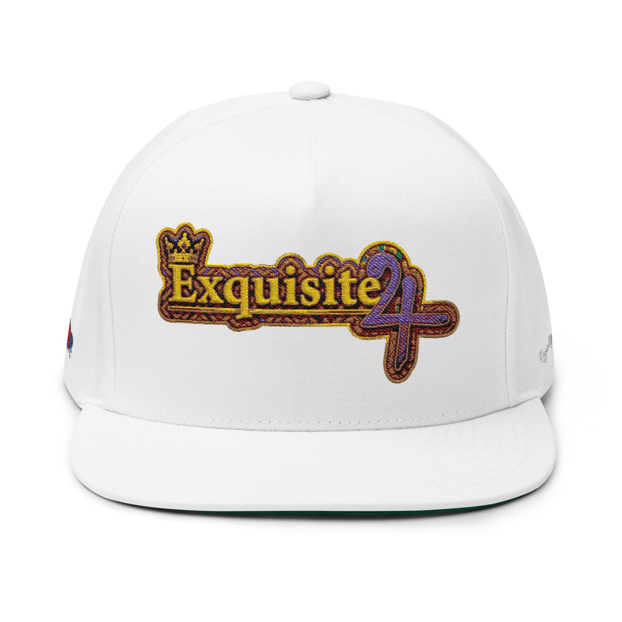 Exquisite 24 Embroidered Floral Patch Flat Bill Cap