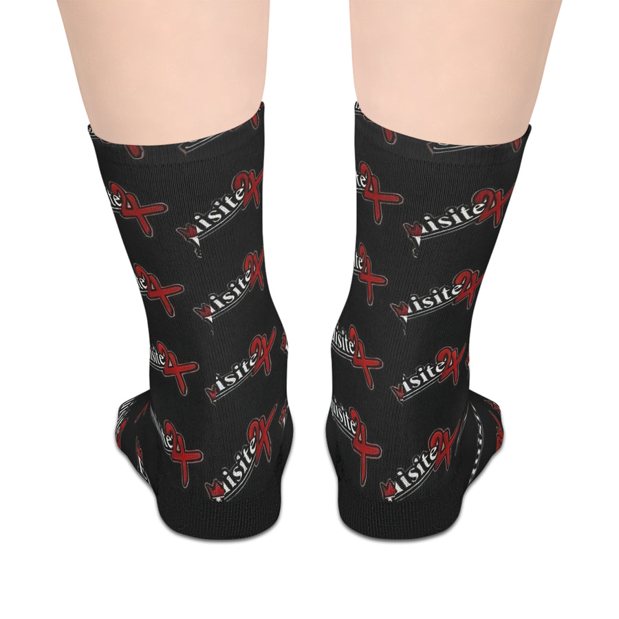 Exquisite 24 Black Logo Mid-Length Socks