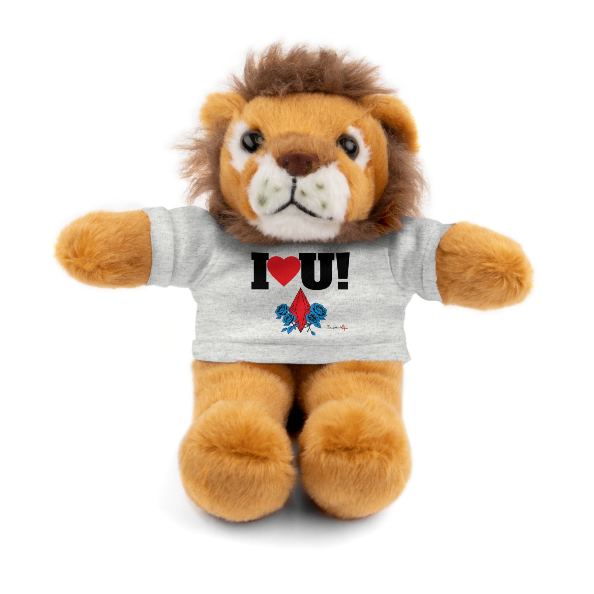 Plush Bear with Branded Tee – Red Diamond and Blue Roses Teddy