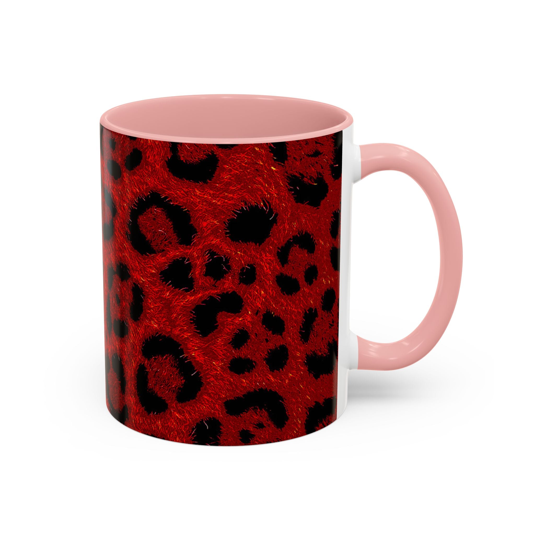 Red Leopard Print Accent Coffee Mug (11/15oz)