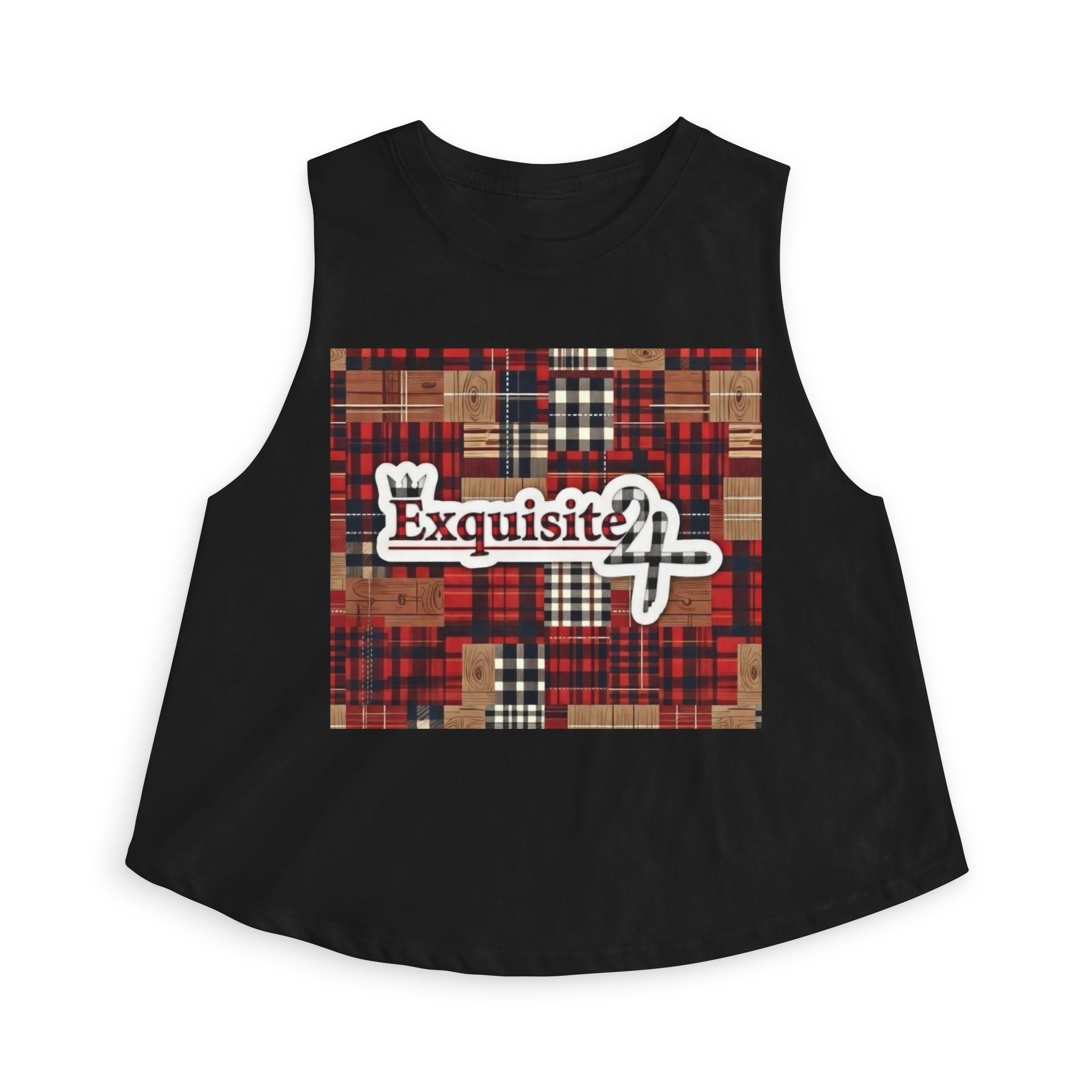 Exquisite 24 Plaid Graphic Women's Crop Top