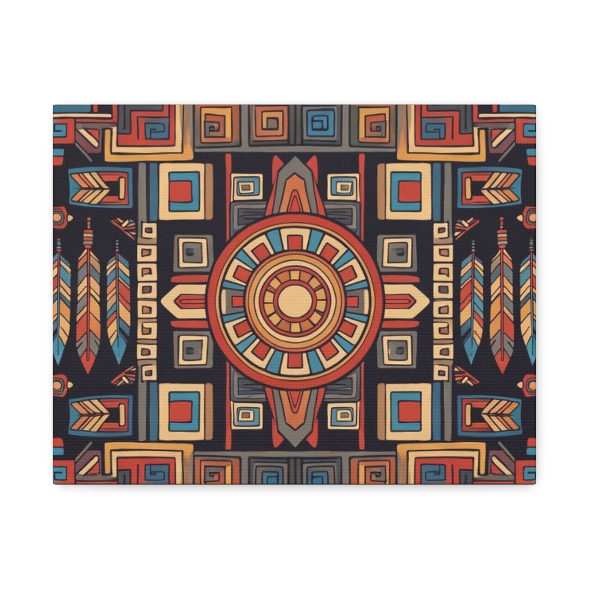 Southwestern Geometric Canvas Art — Tribal Mandala Wall Decor