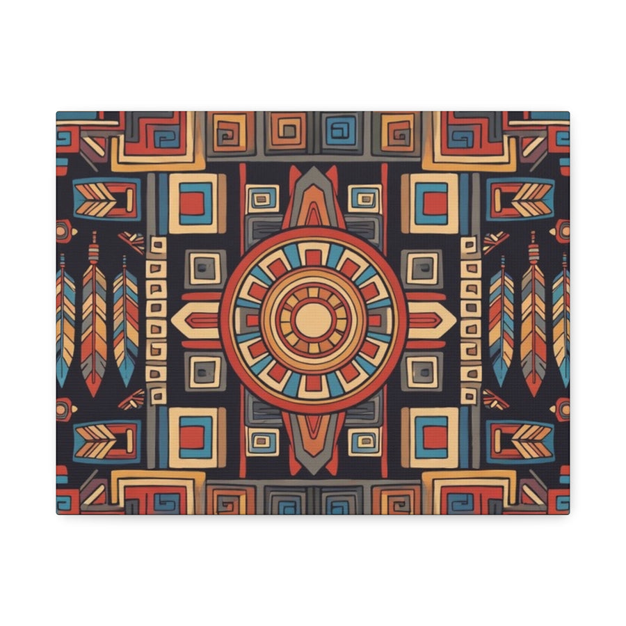 Southwestern Geometric Canvas Art — Tribal Mandala Wall Decor