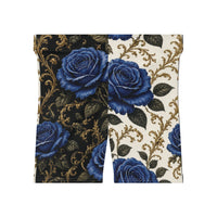 Blue Rose Baroque Biker Shorts