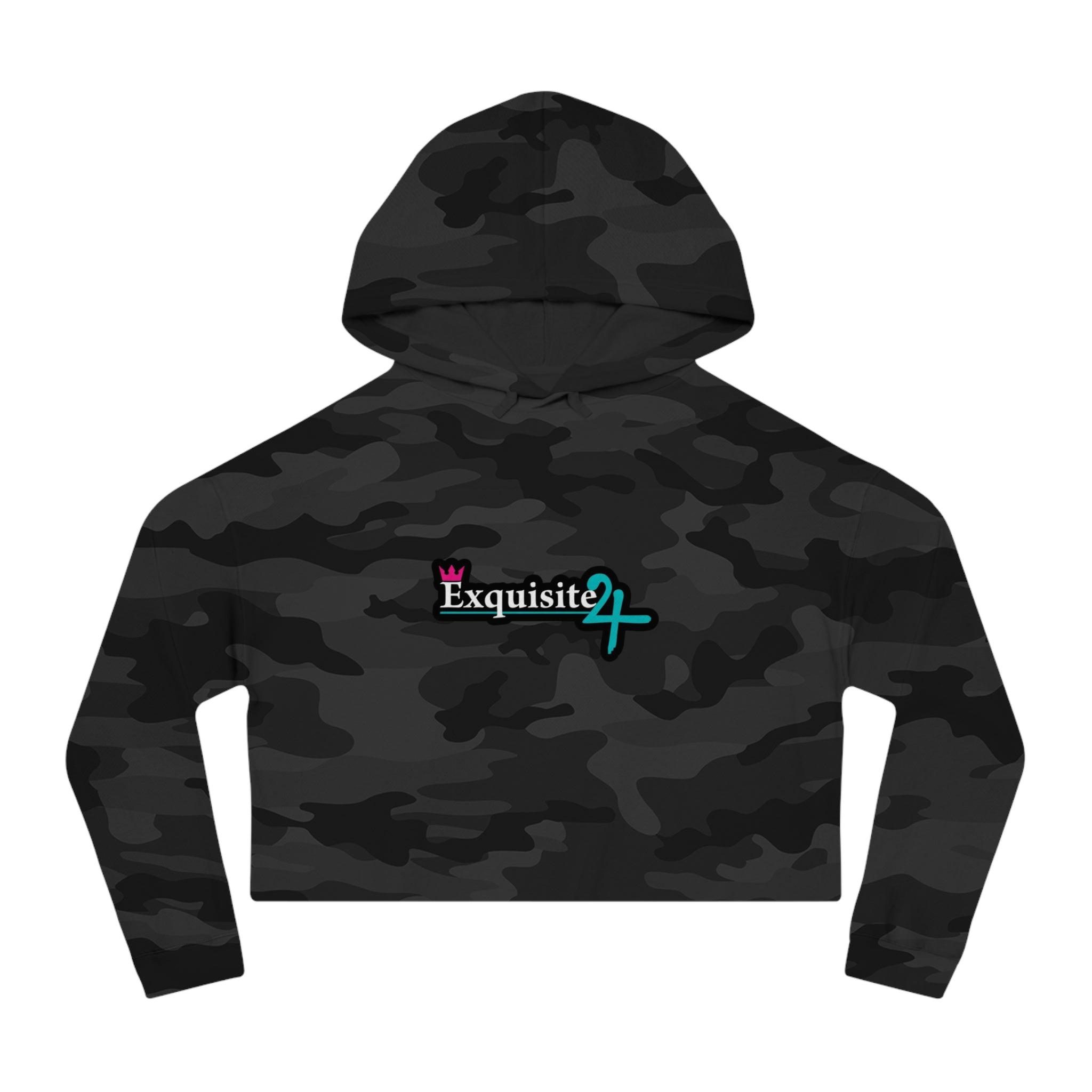 Cropped Hoodie — Exquisite 24 Pink Masked Character Graphic