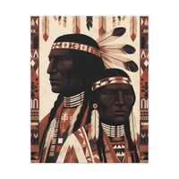 Aboriginal American Chiefs Portrait Stretched Canvas