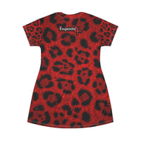 Exquisite 24 Red Leopard Grillz Graphic T-Shirt Dress