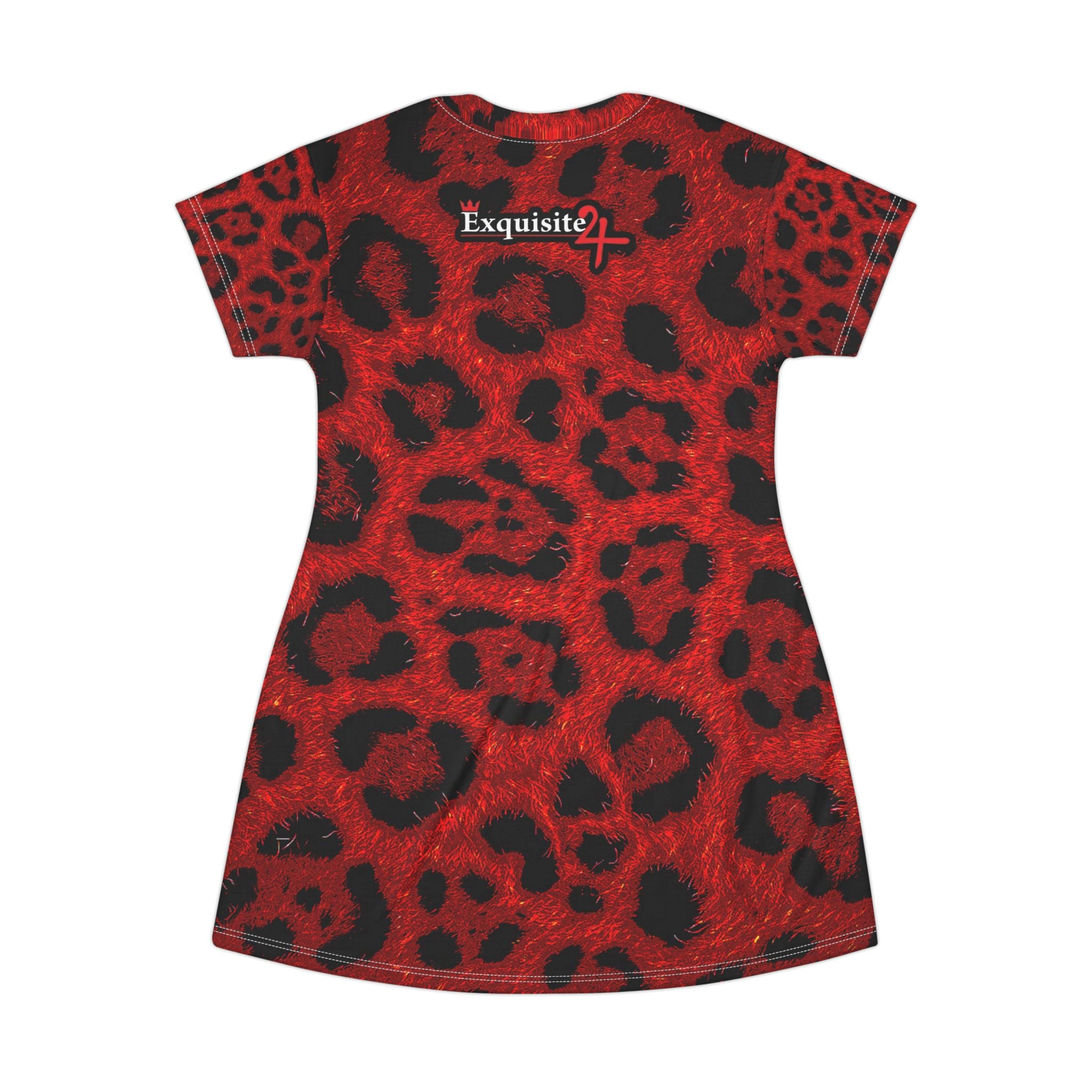 Exquisite 24 Red Leopard Grillz Graphic T-Shirt Dress