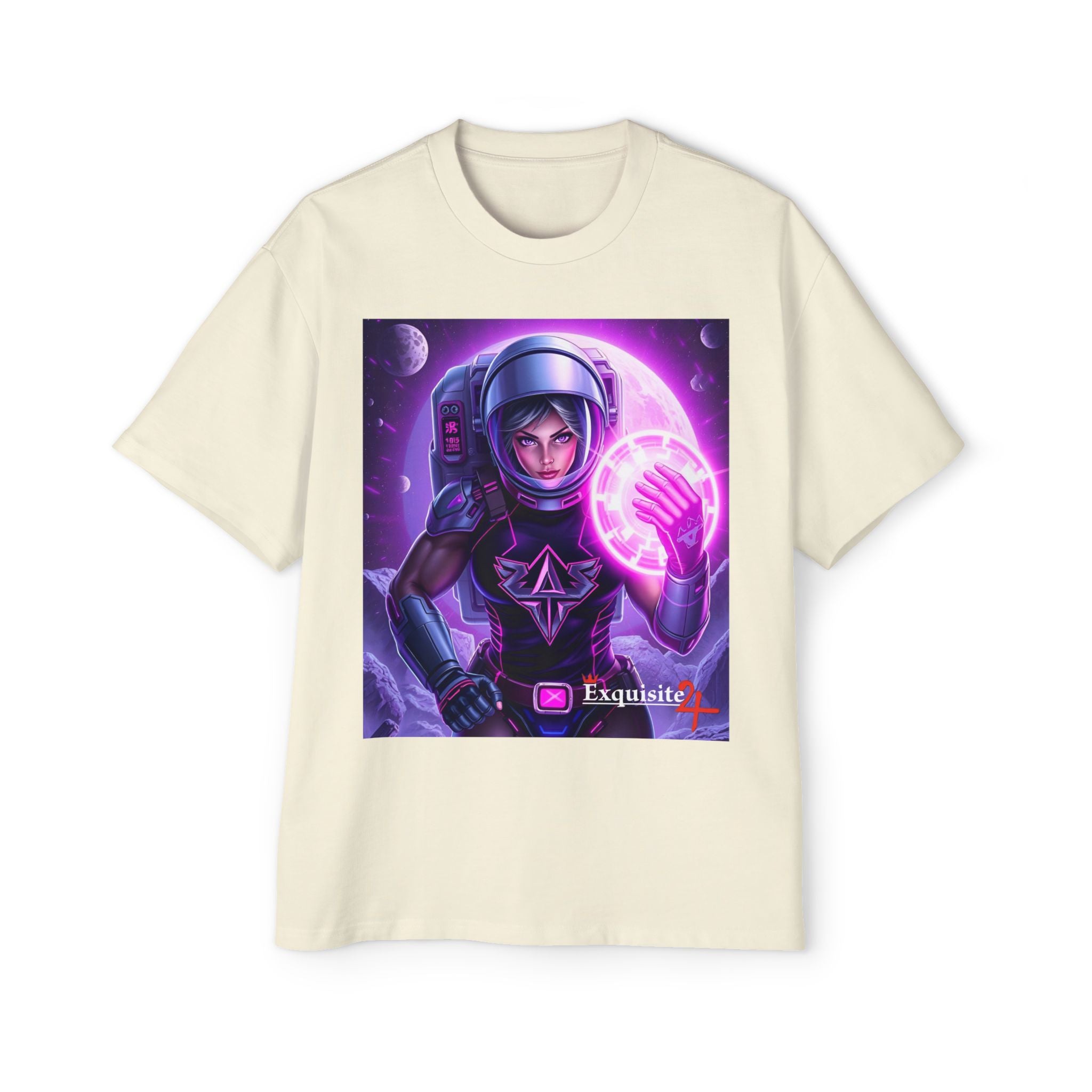 Astronaut Warrior Tee — Neon Space Mage Graphic T-Shirt