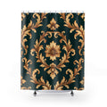 Baroque Floral Shower Curtain — Gold Damask