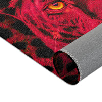 Red Leopard Area Rug – Bold Neon Leopard Accent Rug