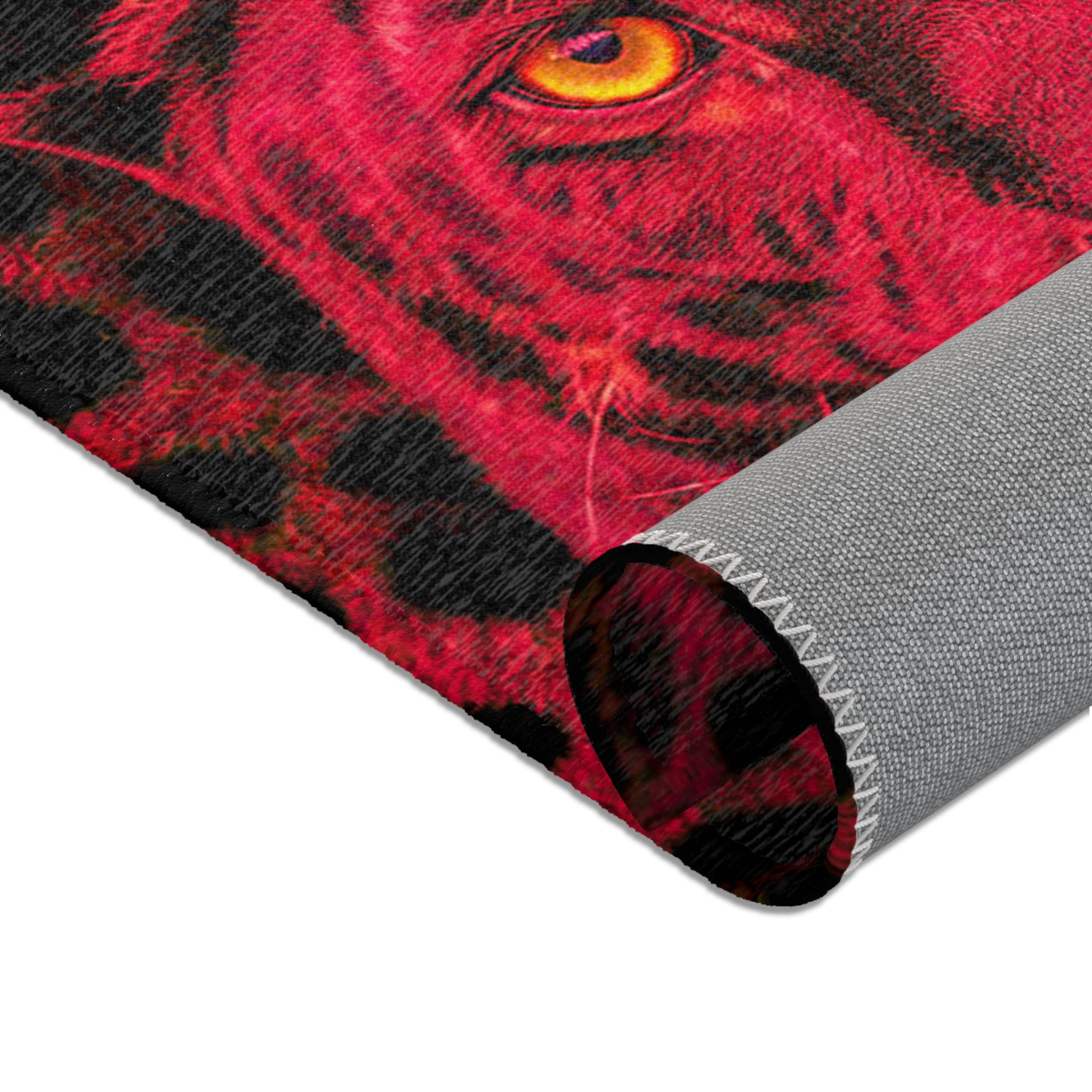 Red Leopard Area Rug – Bold Neon Leopard Accent Rug